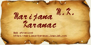 Marijana Karanac vizit kartica